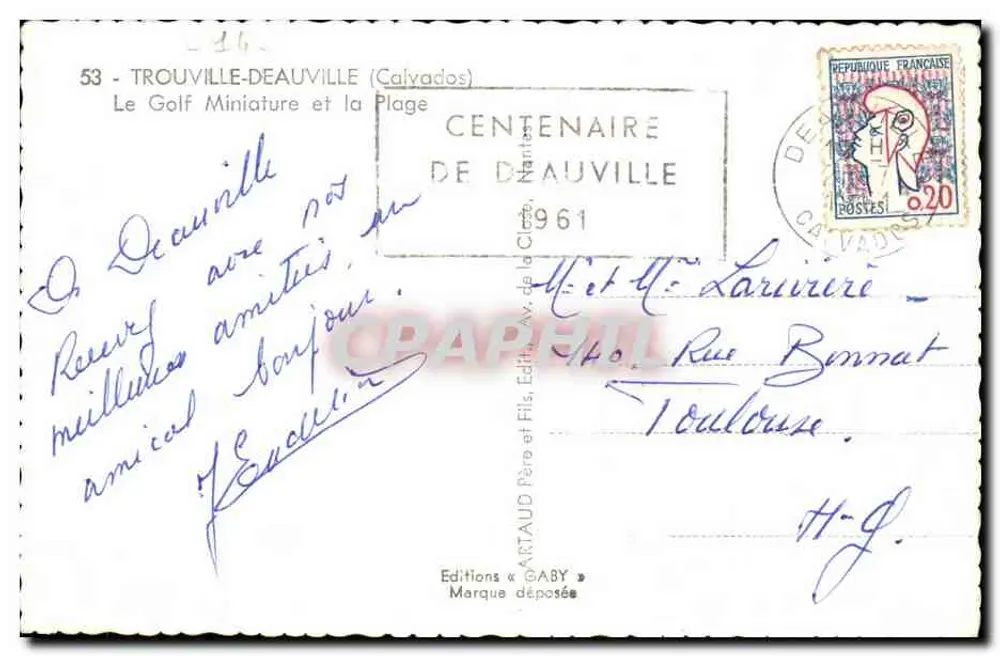 Trouville-Deauville — Der Miniatur-Golfplatz und die Strände — Gaby Editions - Rückseite
