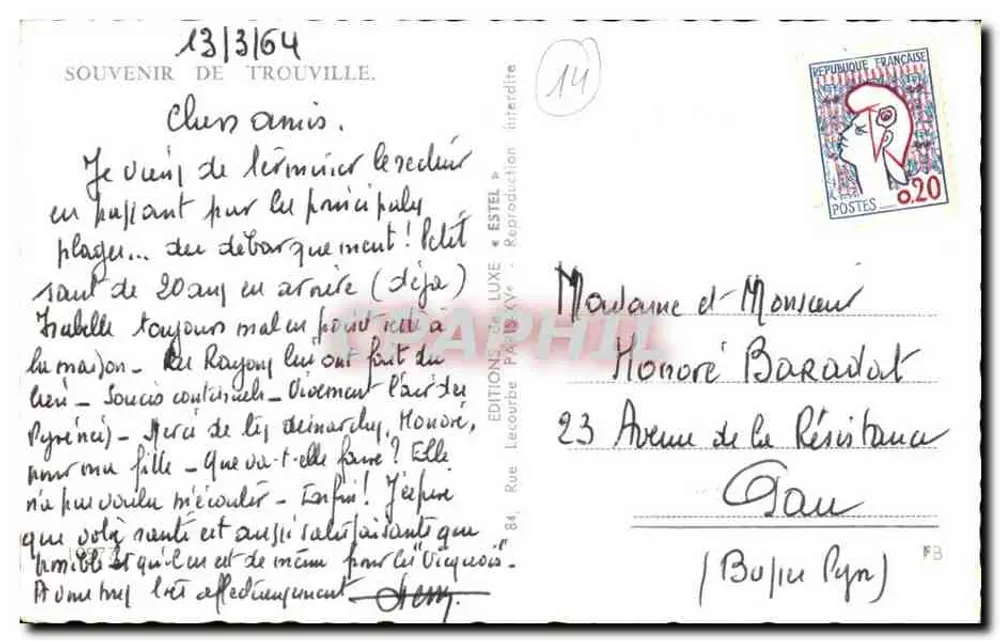 Trouville — Lembrança de Trouville — Edições de Luxo « Estel » - Verso