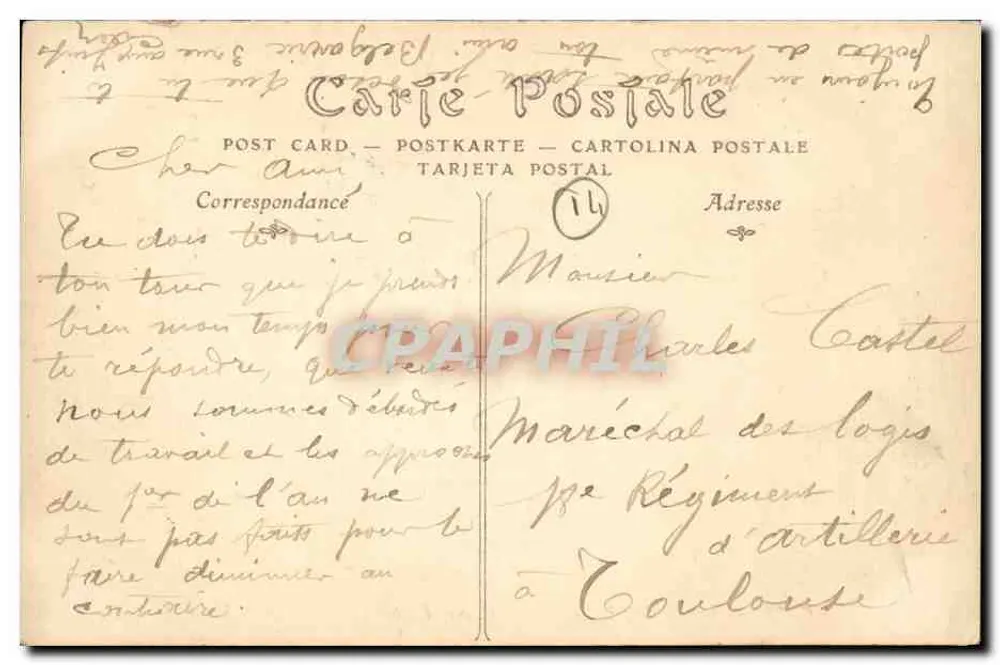 CAEN — Porta principal do Castelo (Caserne Lefebvre) — N.D. Phel. n°46 - Verso