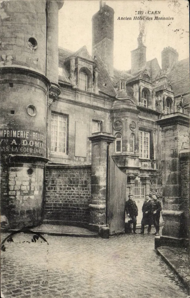 Caen — Antiguo Hotel de las Monedas — Imprenta A. Dominique - Anverso