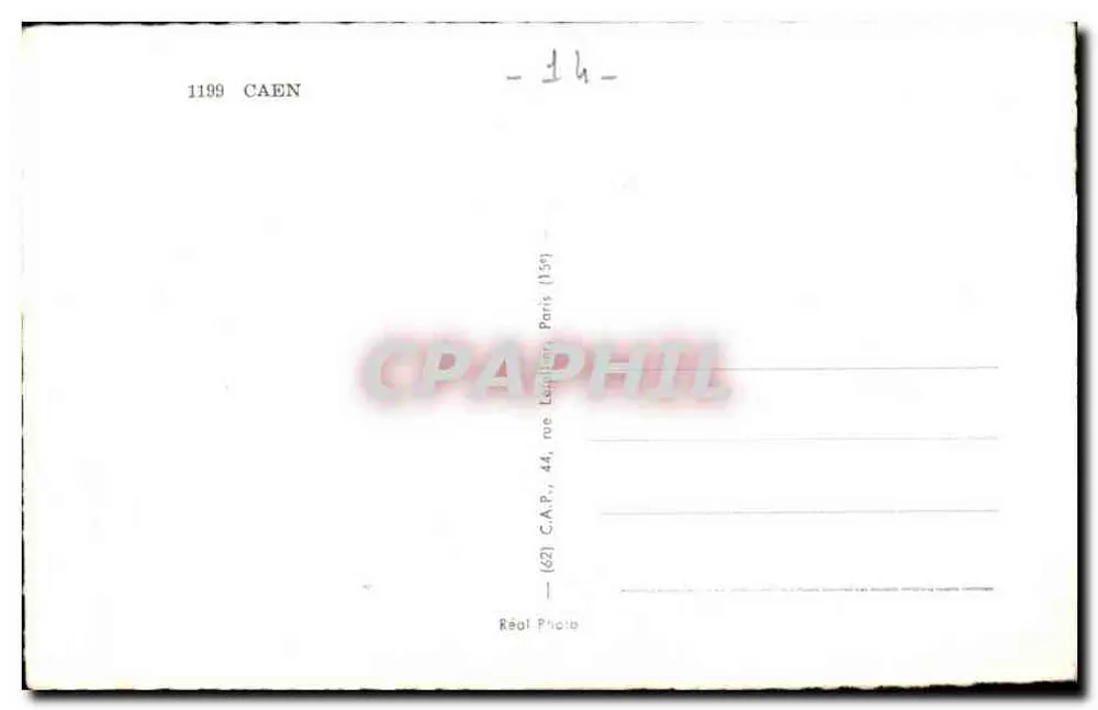 Caen — Vista panorâmica — CPAPHIL n°1199 - Verso