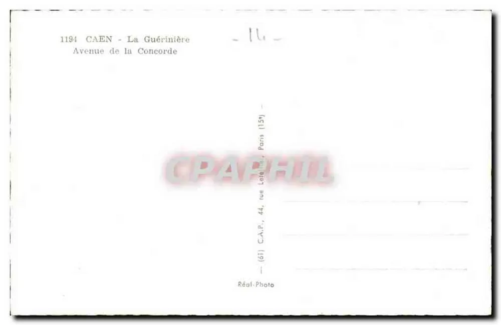 Avenue de la Concorde — Caen — Verlag C.A.P. Paris - Rückseite