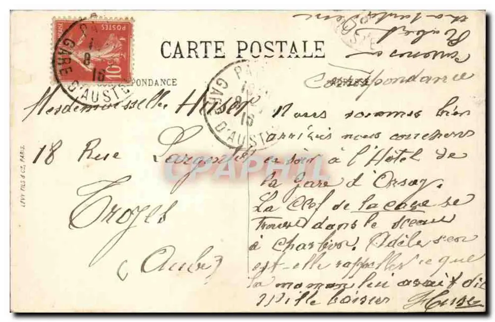 Paris — A Estação do Quai d'Orsay — LL. n° 956 - Verso