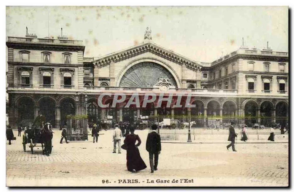 Paris - A Estação da Est — vista da fachada principal — n° 96 - Frente