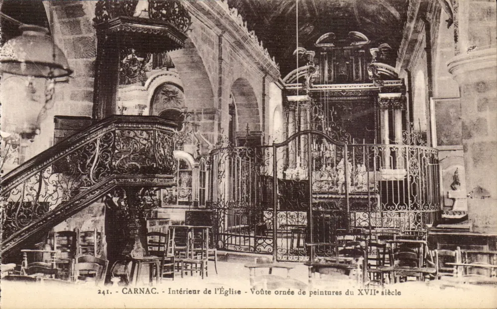 Carnac - Innenansicht der Kirche - Gewölbe mit Gemälden des 17. Jahrhunderts - Vorderseite
