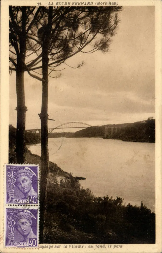 La Roche-Bernard (Morbihan) — Landschaft am Vilaine; im Hintergrund, die Brücke — Verlag G. Costale, Nr. 29 - Vorderseite