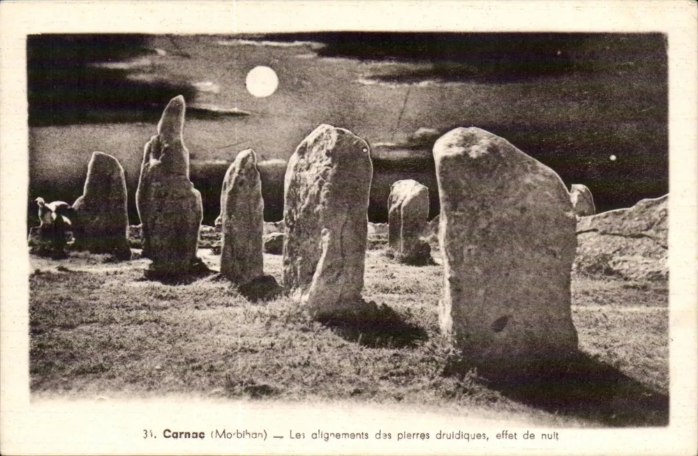 Carnac (Morbihan) — Die druidischen Steinreihen, Nacht-Effekt - Vorderseite