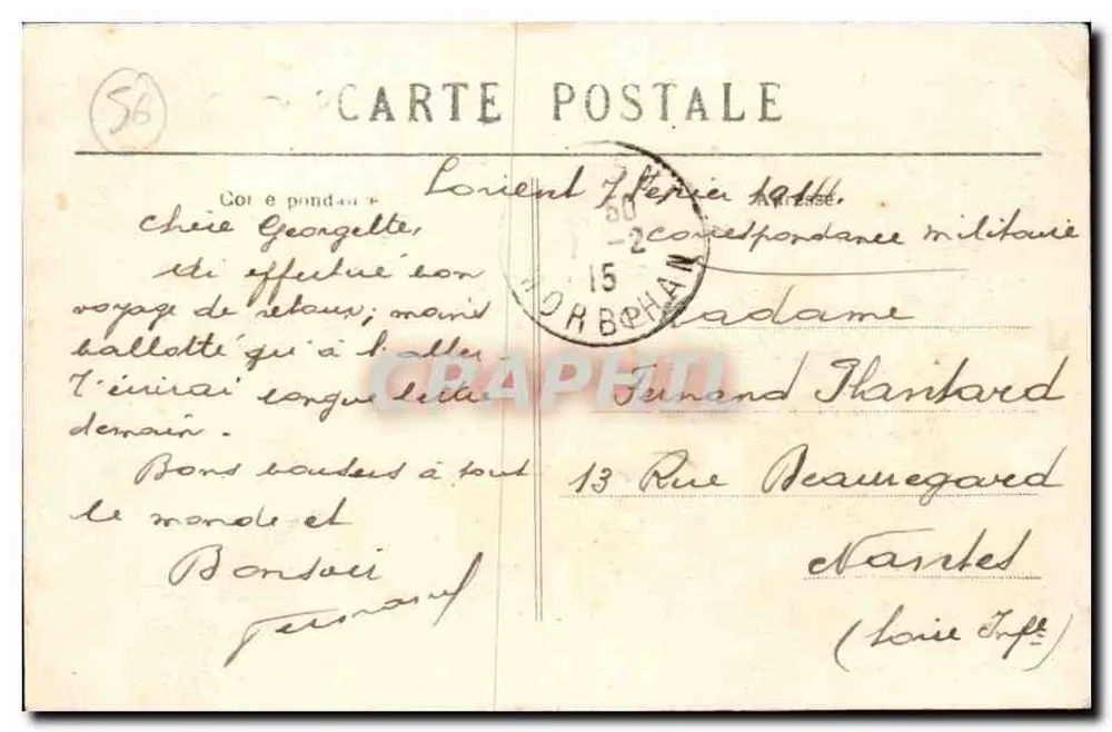 Lorient — La Place Alsace-Lorraine — éditeur Villard, Quimper, n° 2003 - Achterkant