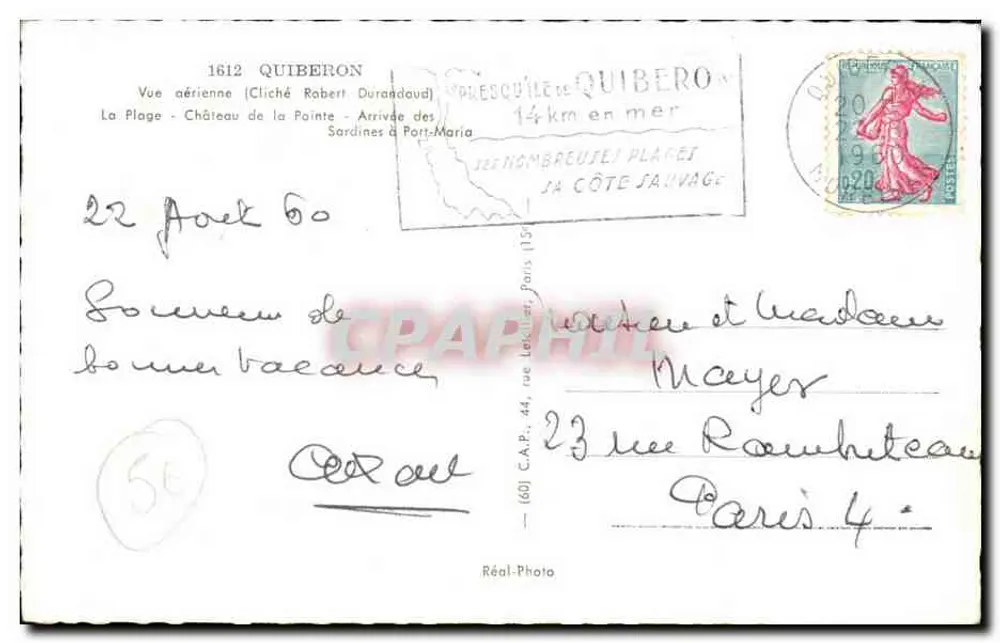 Quiberon, 14 km od morza — Widok z powietrza (Cliché Robert Durandoud) — Réal-Photo - Rewers