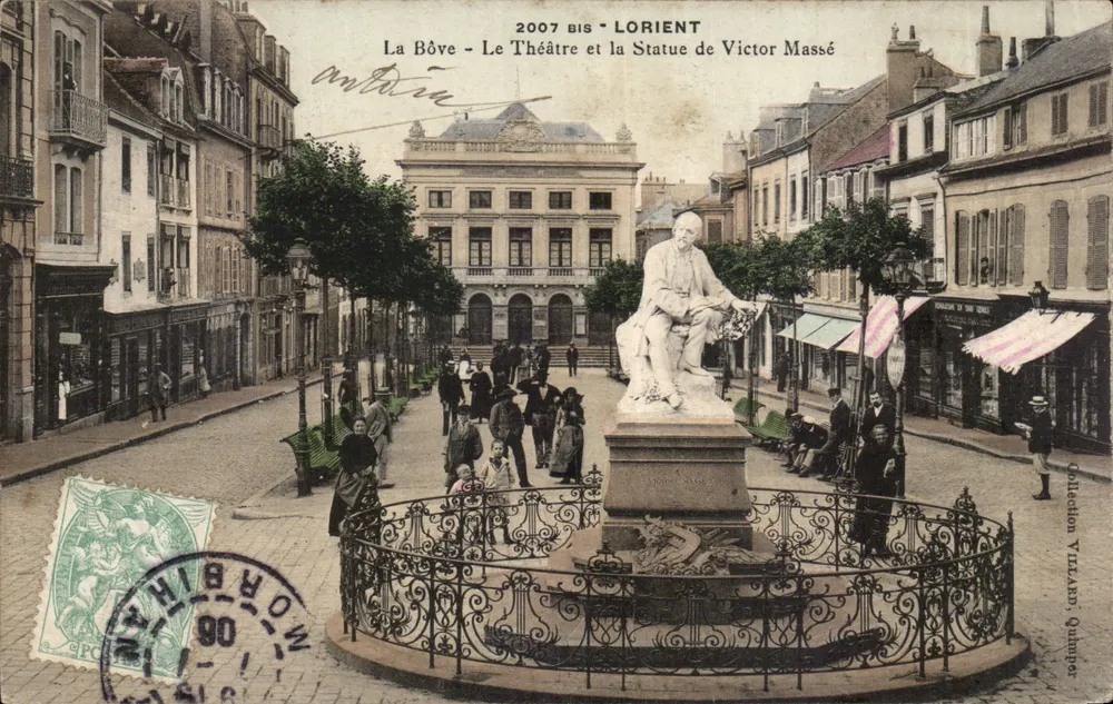 La Bôve - Das Theater und die Statue von Victor Massé — Lorient, Verlag Gimpot - Vorderseite