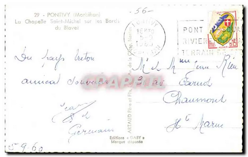 La Chapelle Saint-Michel an den Ufern des Blavet — Pontivy (Morbihan) — Editions Gaby - Rückseite