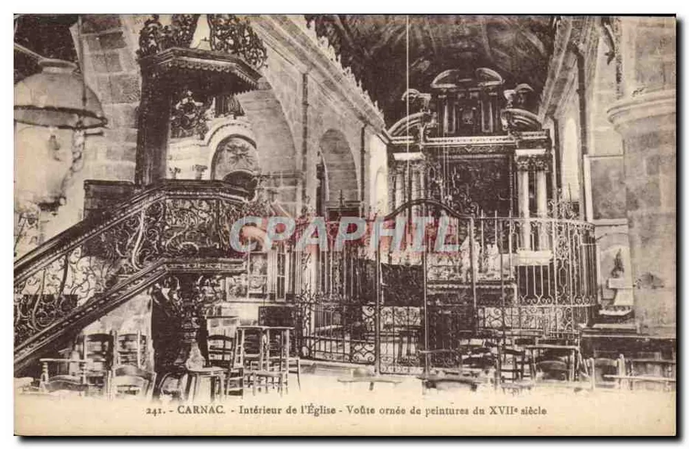 Carnac — Innenansicht der Kirche — Gewölbe mit Gemälden des 17. Jahrhunderts - Vorderseite