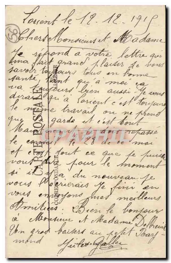 Lorient — Ansicht des Kriegshafens — Edit. Lefeuvre, Lorient - Rückseite