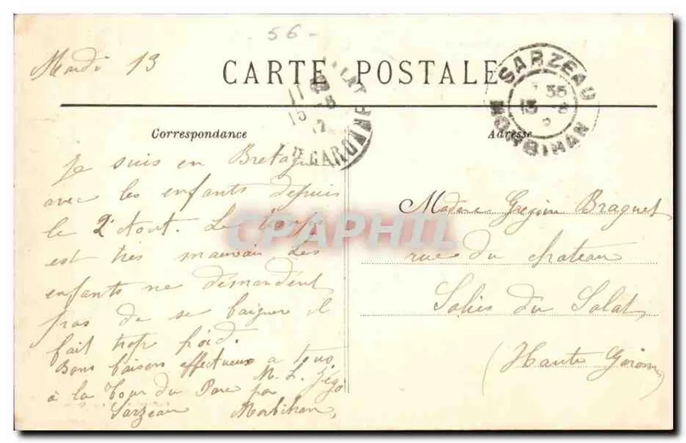 Vannes — A Prefeitura — Coleção Villard, Quimper - Verso