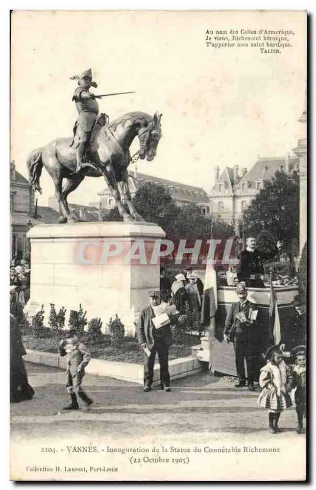 VANNES - Einweihung der Statue des Connétable Richemont - 22. Oktober 1905 - Vorderseite