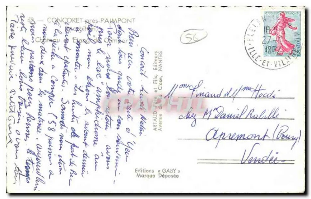 Castelo de Étang de Comper — Caby — Éditions Gaby - Verso