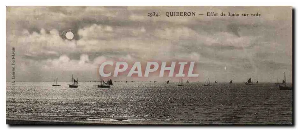 Quiberon — Efeito da Lua sobre a baía — Edições H. Laurent Port-Louis - Frente