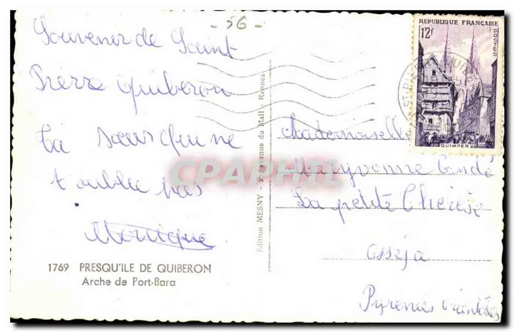 Boog van Port-Bara — Presqu'île van Quiberon — Uitgave MENNY - Achterkant