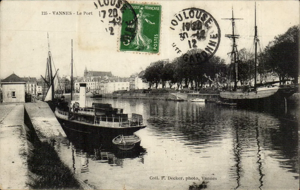 VANNES - O Porto — vista do porto com barcos — Coleção F. Decker, foto, Vannes - Frente
