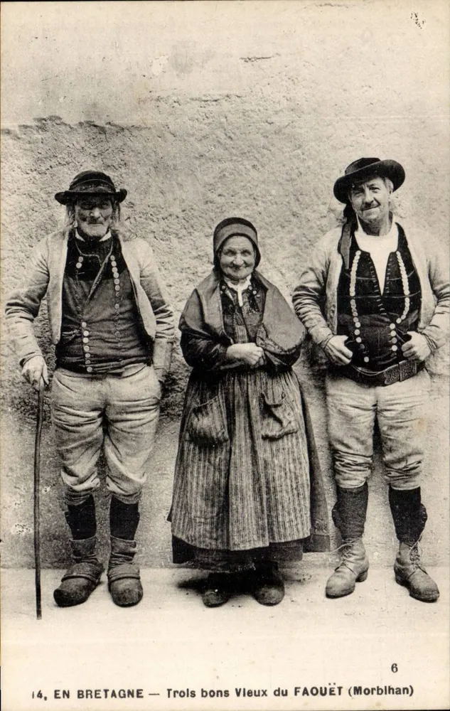Drei alte Männer von FAOUËT (Morbihan) — In der Bretagne — Verlag R. Chapeau, Nantes, Nr. 6 - Vorderseite
