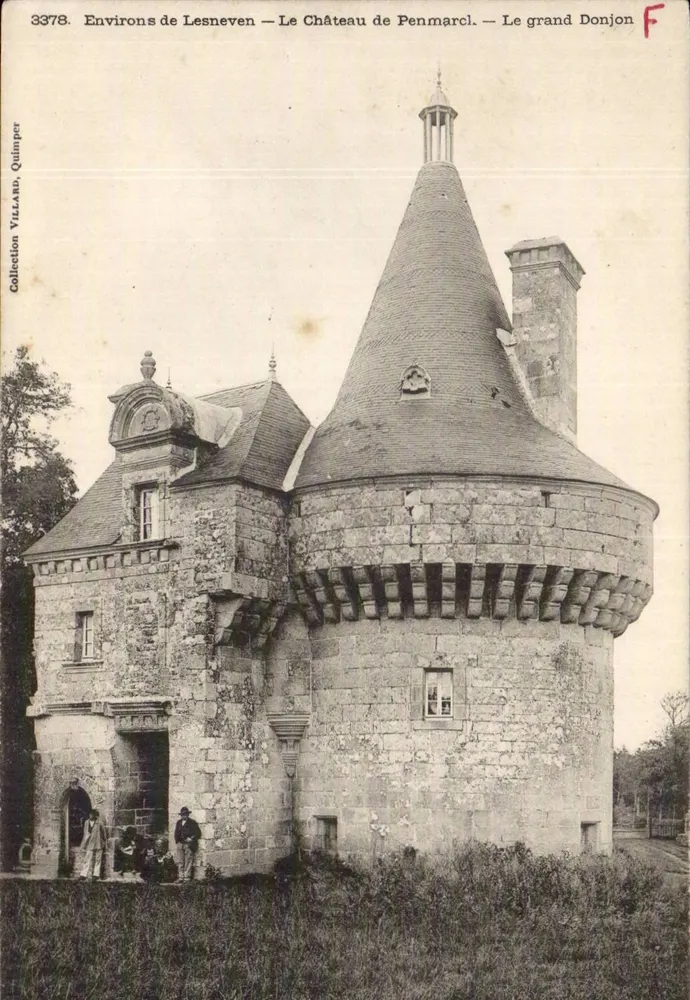 Um Lesneven — Schloss Penmarcl — Der große Bergfried — Sammlung Villard, Quimper - Vorderseite