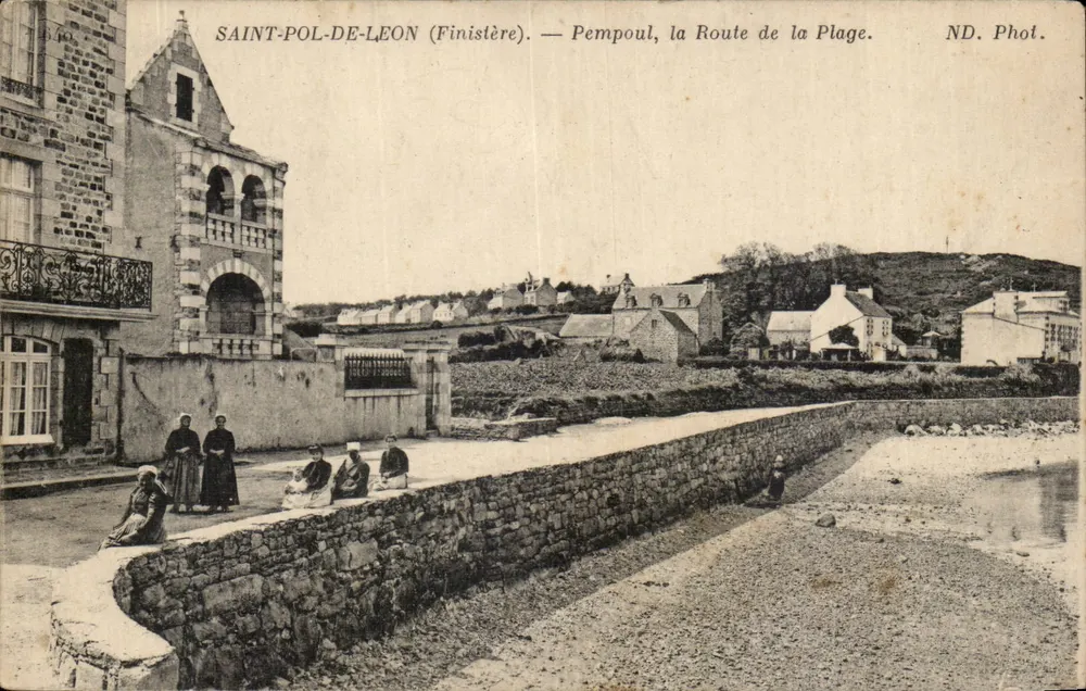 Saint-Pol-de-Léon (Finistère) — Pempoul, die Strandstraße. ND. Fotografie. - Vorderseite