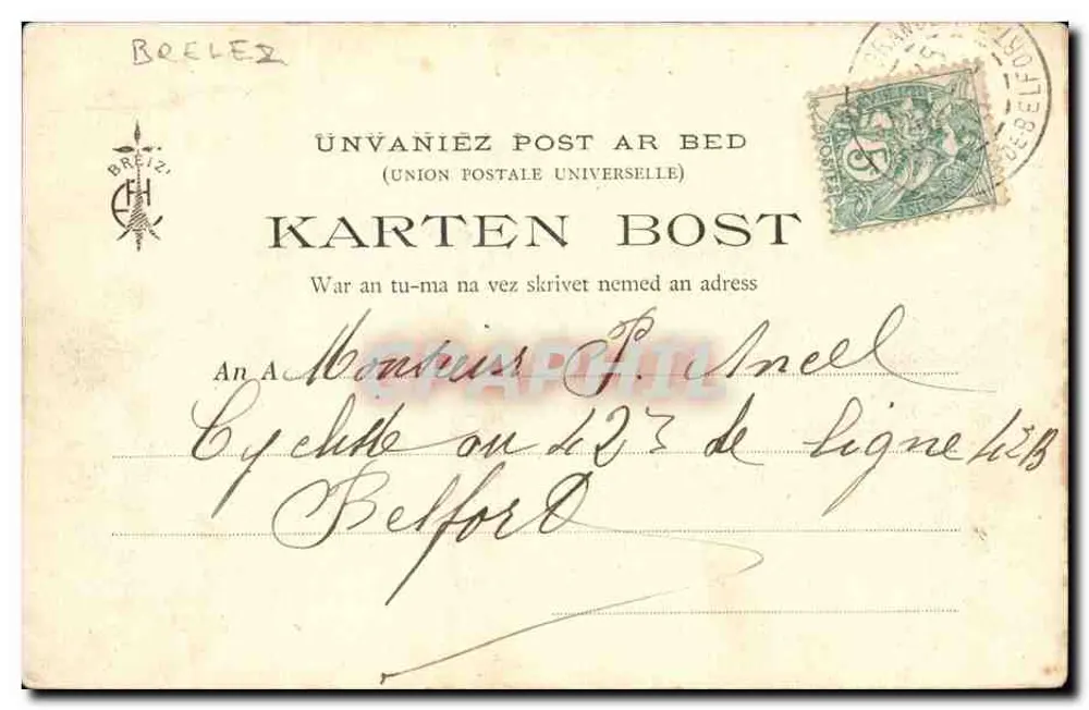 Château de Kergroadis — Finistère, 17. Jahrhundert — Sammlung E. Hamonic, Nr. 744 - Rückseite