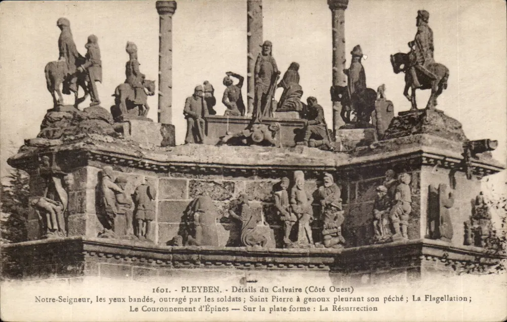 Pleyben - Details des Calvariums (Westseite) — Verlag Le Dosneau Châtenlin, Nr. 1601 - Vorderseite