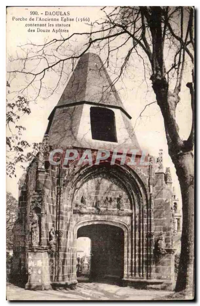 Daoulas — Portal der Alten Kirche (1566) mit den Statuen der Zwölf Apostel — unbekannter Verleger, Seriennummer 990 - Vorderseite