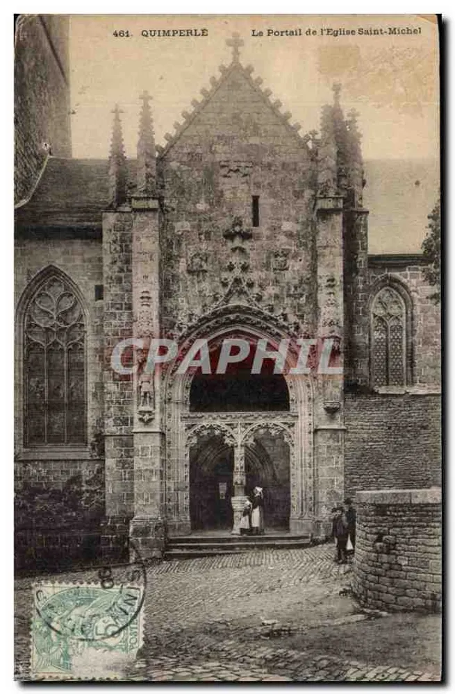 Quimperlé — Ansicht des Portals der Kirche Saint-Michel — unbekannter Verlag, Nr. 461 - Vorderseite