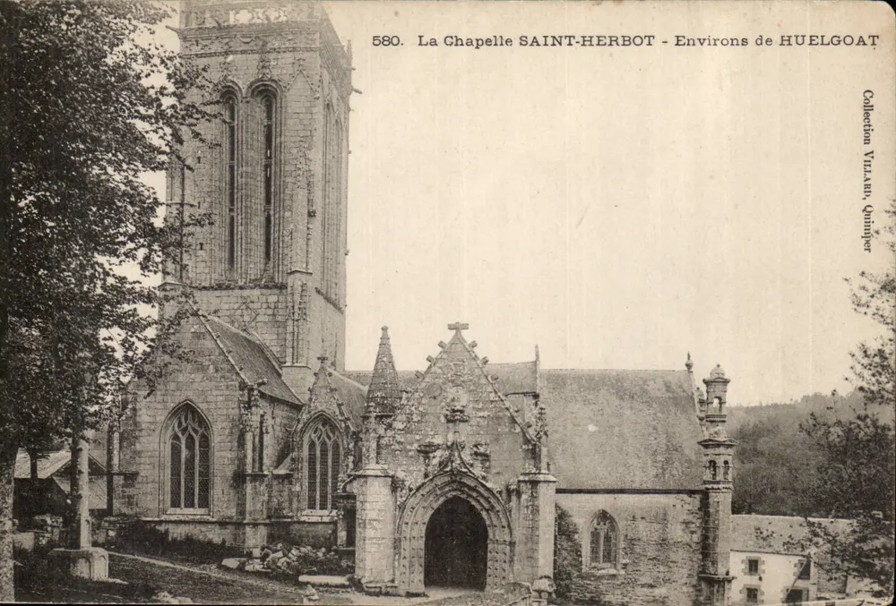 Die Kapelle SAINT-HERBOT — Umgebung von HUELGOAT — Sammlung VILARAN, Quimper - Vorderseite