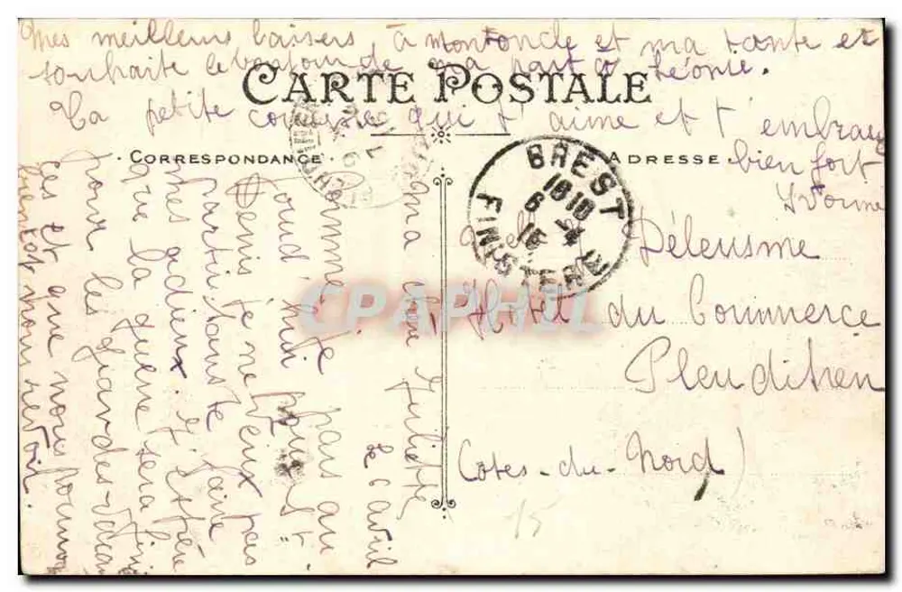 Brest — Die große Krone und der Kriegshafen — Artaud et Nozais, Nantes - Rückseite