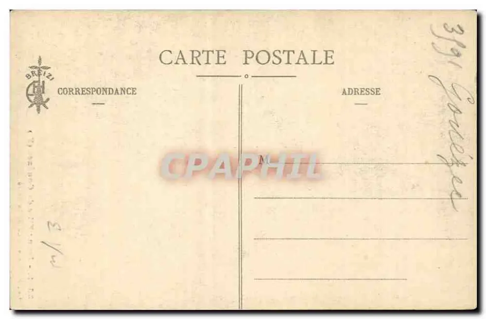 Junge Frau aus Gouëzec (F.) — Col. E. Hamonie — Foto von Le Doaré - Rückseite