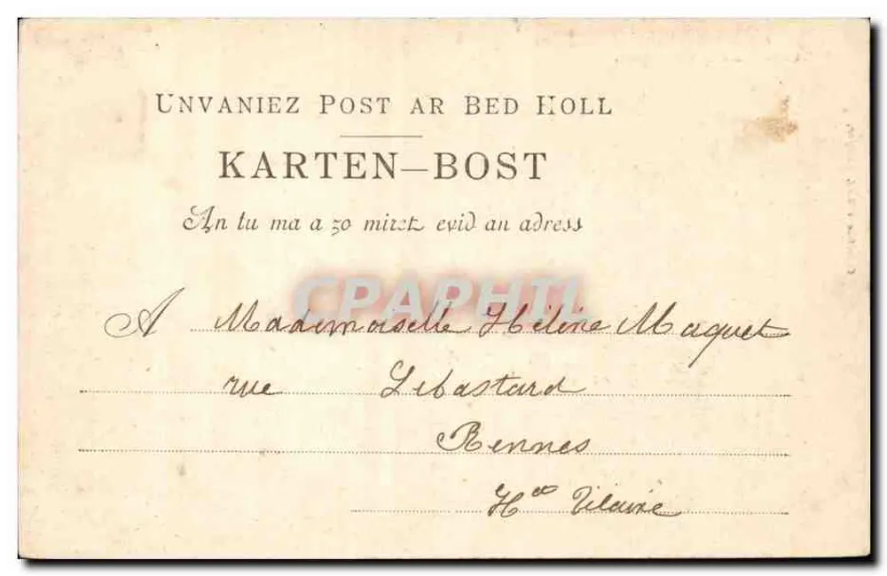Châteaulin — A Capela de Nossa Senhora — Coleção Villards, Quimper, n°442 - Verso