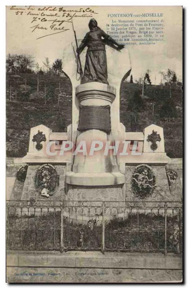 Fontenoy-sur-Moselle — Herdenkingsmonument van de vernietiging van de brug van Fontenoy — uitgever Gardulle et Beiruet, n° 7401 - Voorkant