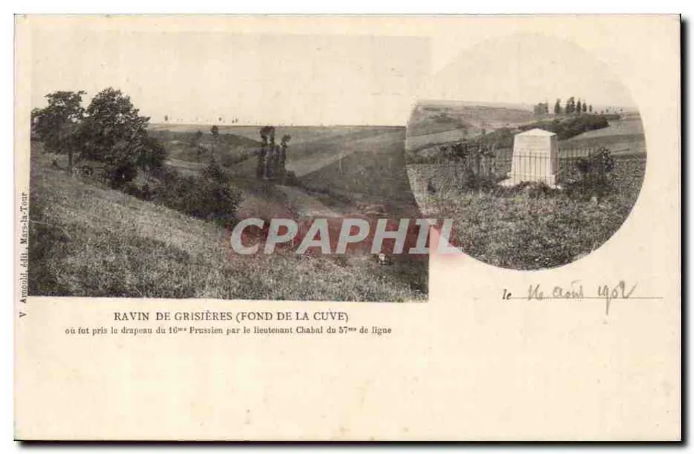Ravine von Grisières (Fond de la Cuve) — Eroberung der Flagge des 16. Preußischen Regiments durch den Leutnant Chabal des 57. Linienregiments — V. Arnould, Mers-la-Tour - Vorderseite