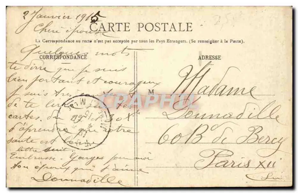 Die Meurthe bei LANEUVEVILLE — Ansicht des Flusses mit Kühen — Imprimeries Réunies, Nancy, n°44 - Rückseite