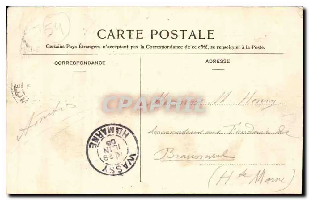 Bois-l'Évêque — Abendessen — Edition Dury-Poirat, Plaques Jouglia - Rückseite