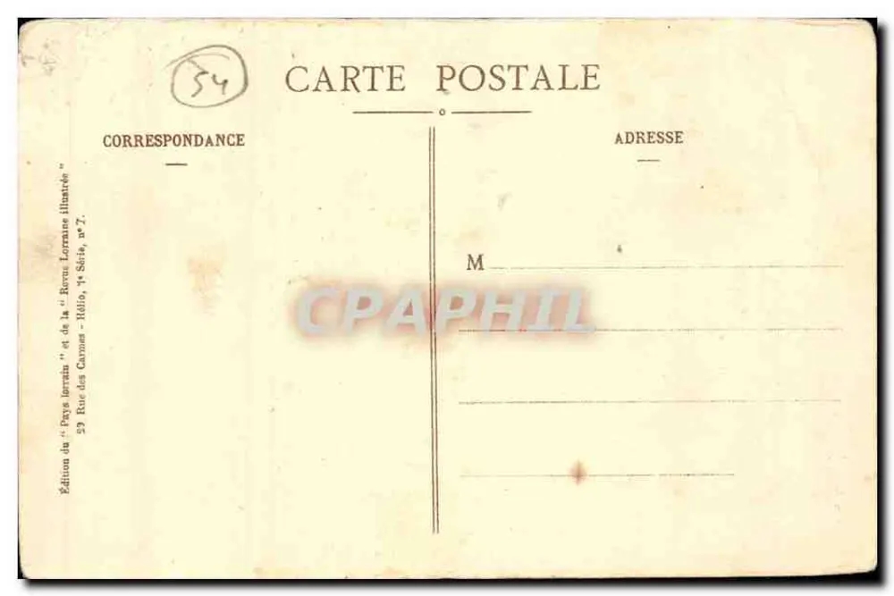 A Colina Inspirada — Vaudémont — Cl. Jacques, n° P. 974 - Verso