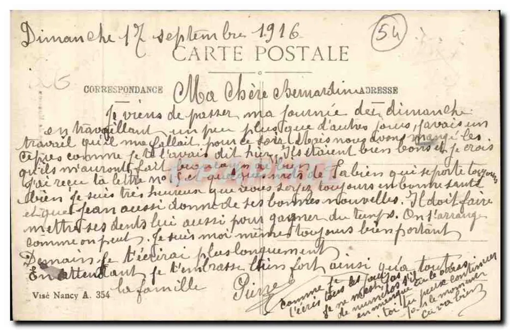 Ponte de Mousson — Igreja de Mousson — Livraria Rebenlet, Ponte de Mousson - Verso