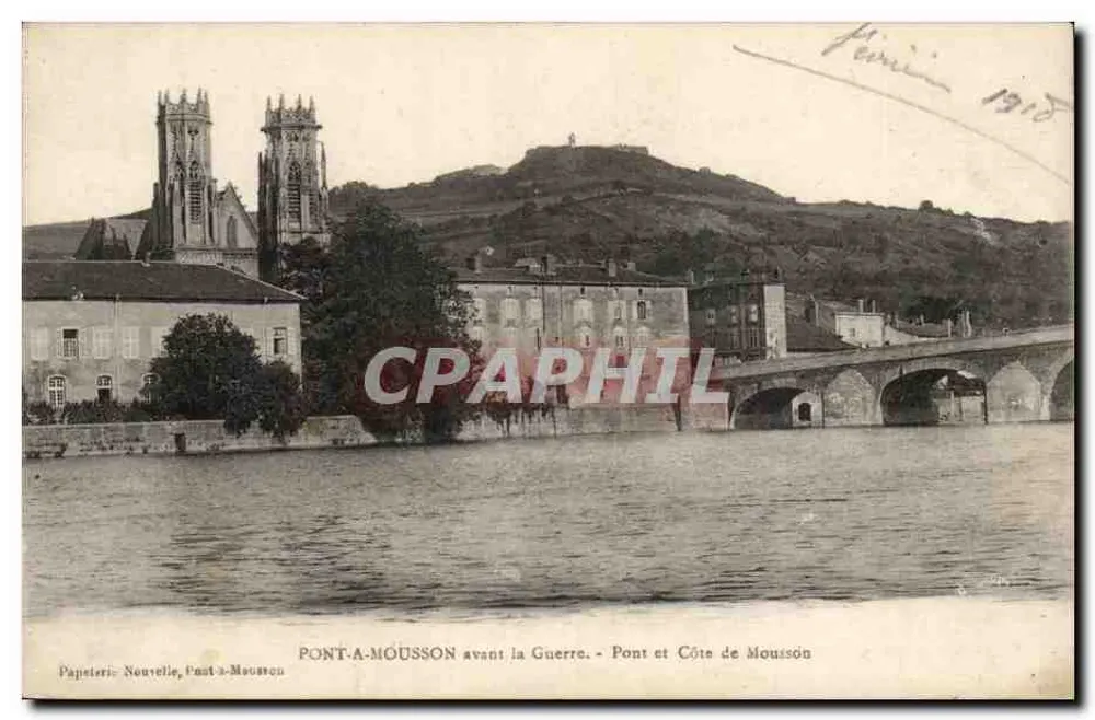 Brücke von Mousson vor dem Krieg — Brücke und Klippe von Mousson — Papeterie Nouvelle, Pont-a-Mousson - Vorderseite