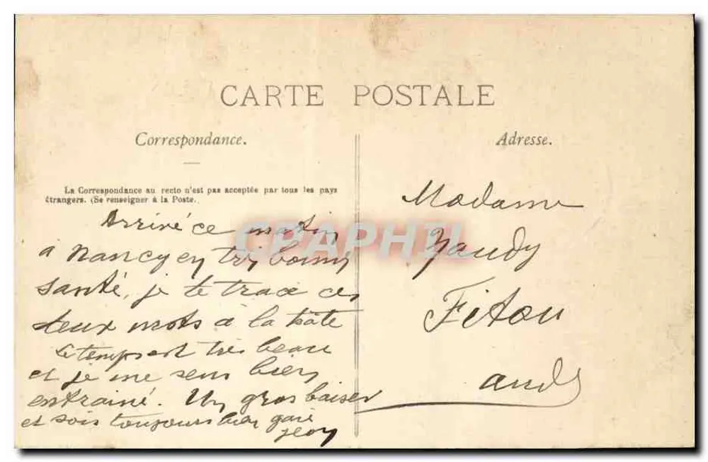 NANCY — La Pépinière — La grande allée du Jet d'eau — La Lorraine Illustrée, n°34 - Rückseite