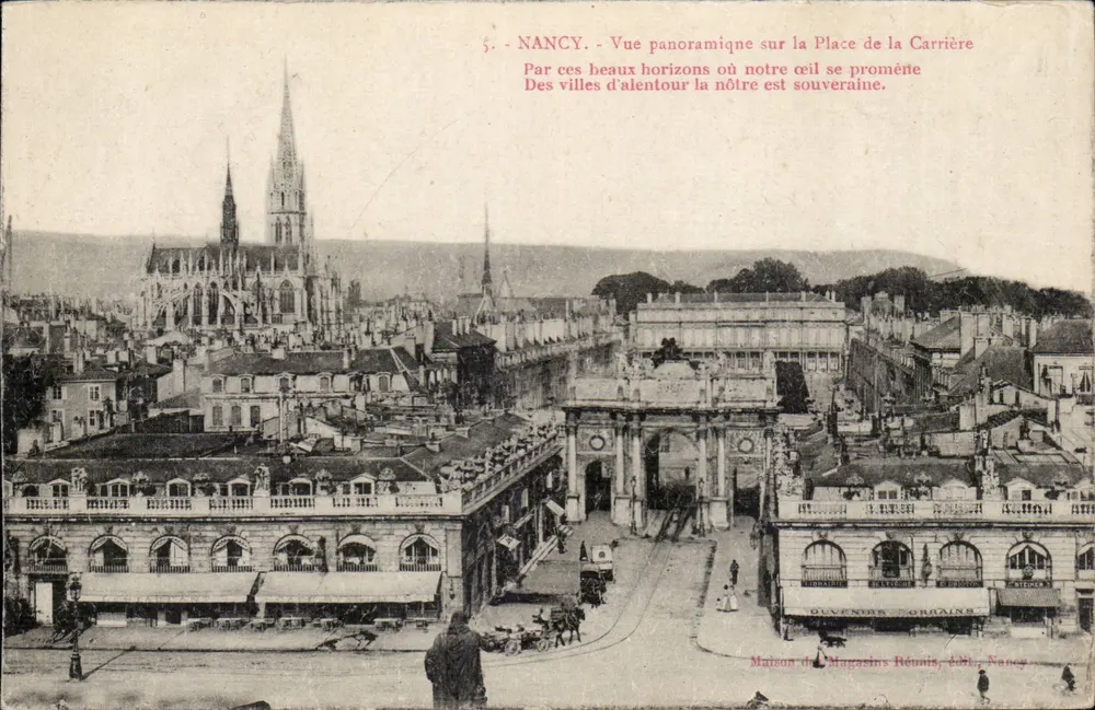 NANCY - Panoramablick auf die Place de la Carrière — Maison des Magasins Réunis, Verlag, Nancy - Vorderseite