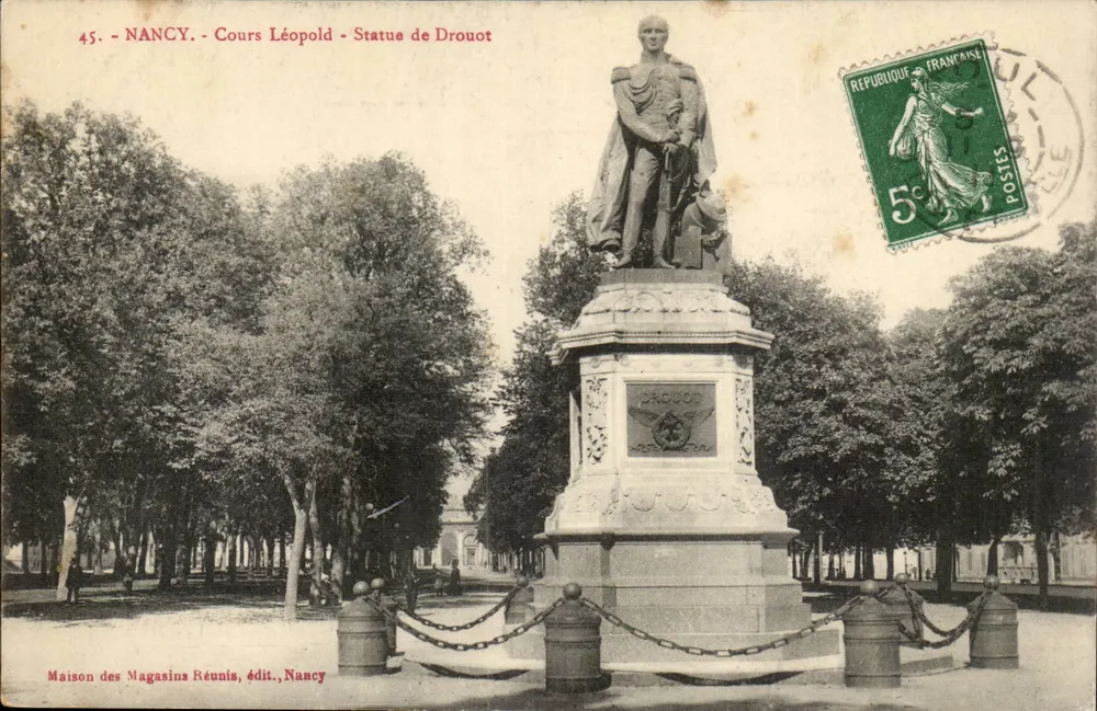 NANCY - Cours Léopold - Estátua de Drouot — Maison des Magasins Réunis, Nancy - Frente