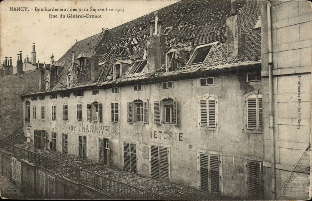 Nancy - Bombardement der 9-10. September 1914 - Rue du Général-Drouot — Imprimeries Rémus de Nancy - Vorderseite