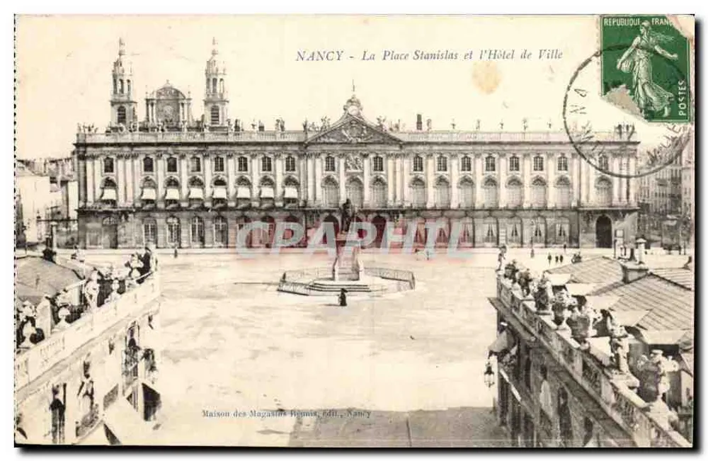 NANCY — Ansicht der Place Stanislas und des Rathauses — Maison des Magasins Dennis, Verlag - Vorderseite