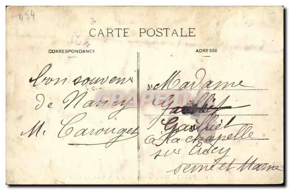 NANCY — Vista geral, capturada da Basílica de São Epvrê — Editor não identificado, n° de série 142 - Verso