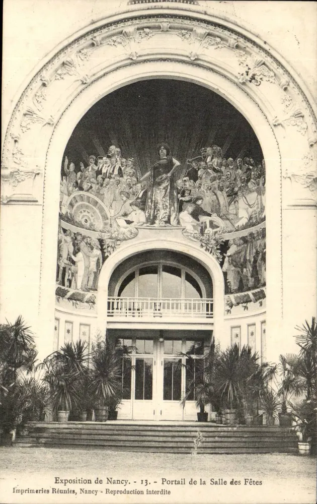 Portal der Halle der Feste — Ausstellung Nancy — Imprimeries Réunies, Nancy - 13 - Vorderseite