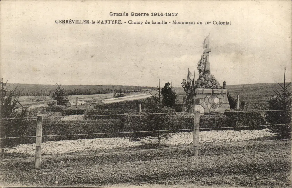 Gerbéviller-la-Martyre — Schlachtfeld — Denkmal der 36. Kolonial — Foto V. R. H. A. 106 - Vorderseite