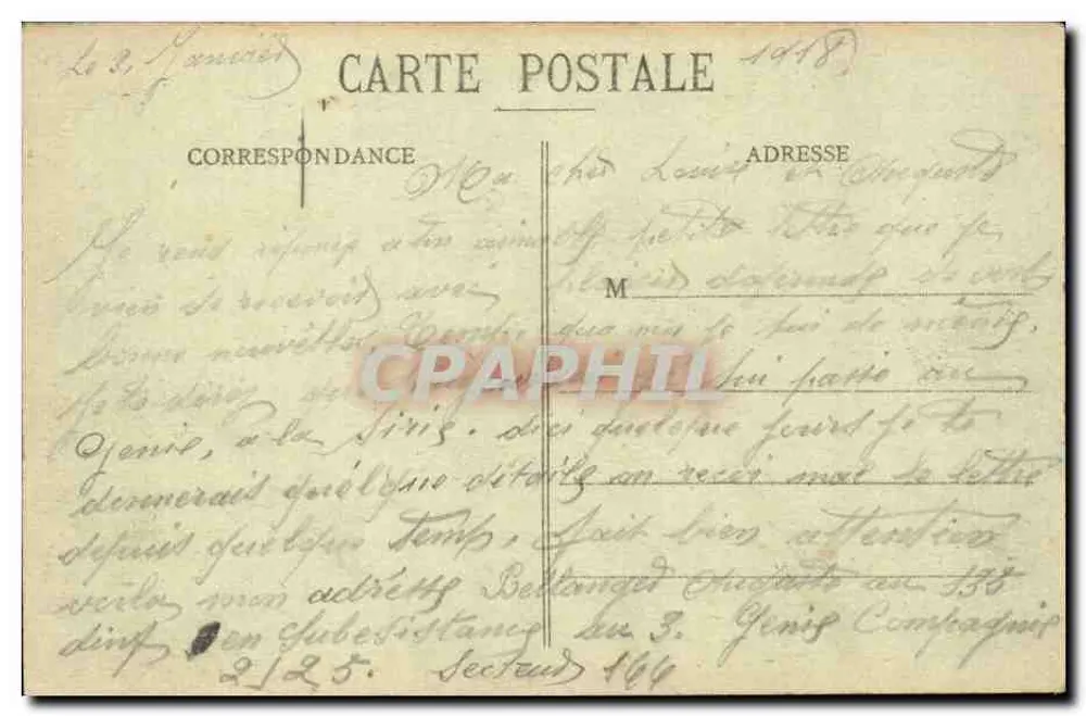 Gerbéviller-la-Martyre — Schlachtfeld — Denkmal der 36. Kolonial — Foto V. R. H. A. 106 - Rückseite